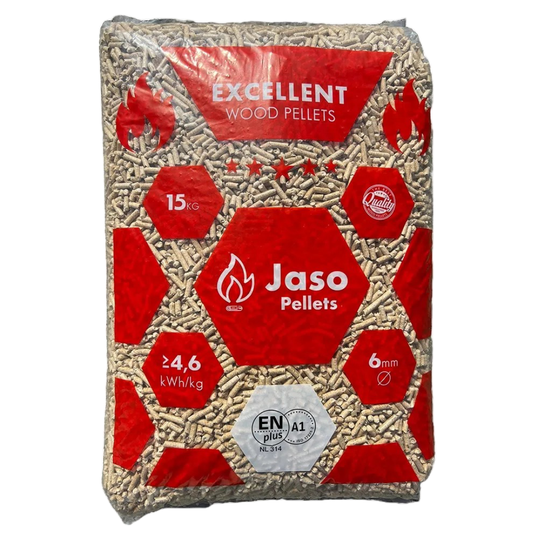 Houtpellets jaso excellent wit 65 zakken á 15 kg